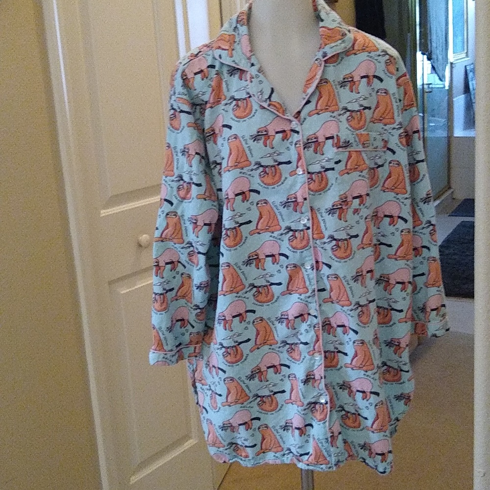 MAHOGANY sloth nightshirt size large